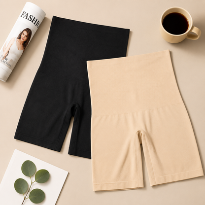 High-Waisted Shapewear Shorts | Tummy & Thigh Control Body Shaper (Pack of 2