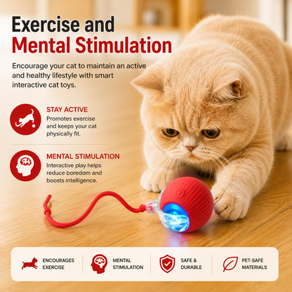 Smart Rolling LED Ball – Interactive Motion-Activated Pet Toy