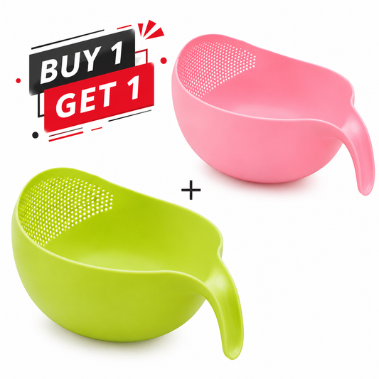  plastic bowl-shaped colanders,  'BUY 1 GET 1'